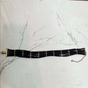 Black and Gold Suede Choker